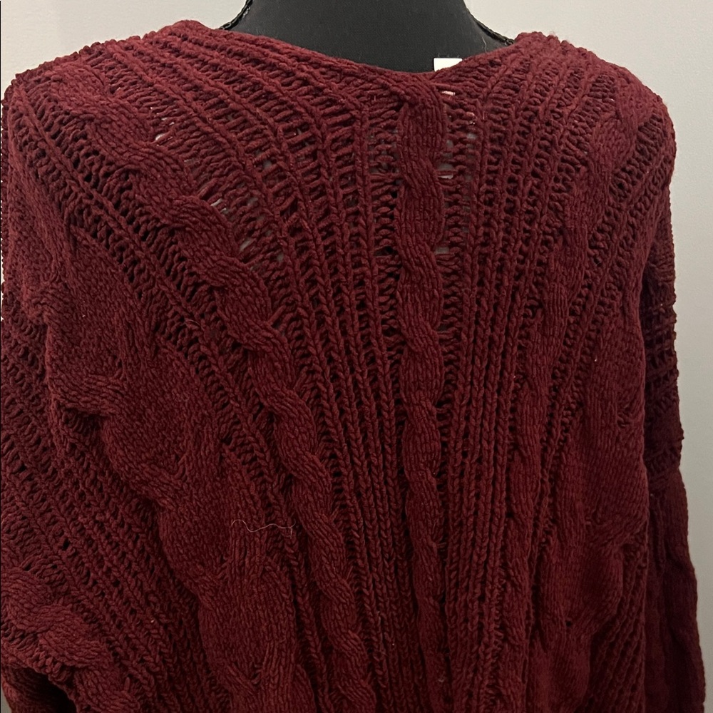 Love Tree Deep Burgundy Cardigan Sweater Stitch Fix - Picture 6 of 6